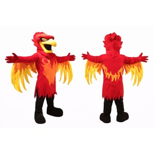 Red Phoenix Mascot Costume Adult Full Body Fire Bird Character Suit