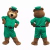 Brown Bear Mascot Costume Adult Green Ranger Uniform Character Costume