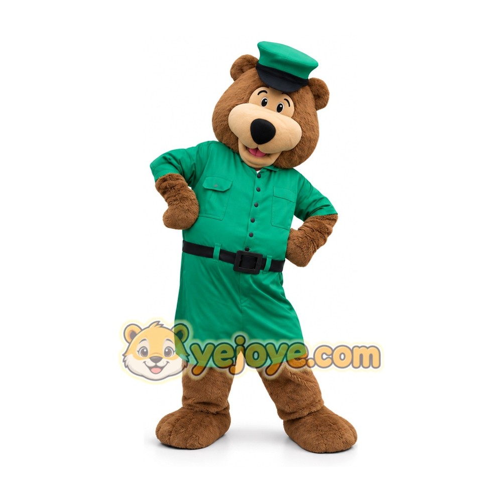 Brown Bear Mascot Costume Adult Green Ranger Uniform Character Costume Brown Bear Mascot Costume Adult Green Ranger Uniform Character Costume