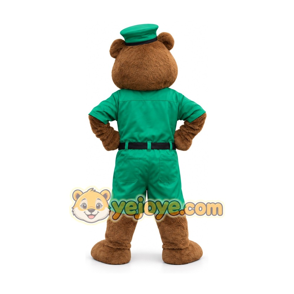 Brown Bear Mascot Costume Adult Green Ranger Uniform Character Costume Brown Bear Mascot Costume Adult Green Ranger Uniform Character Costume