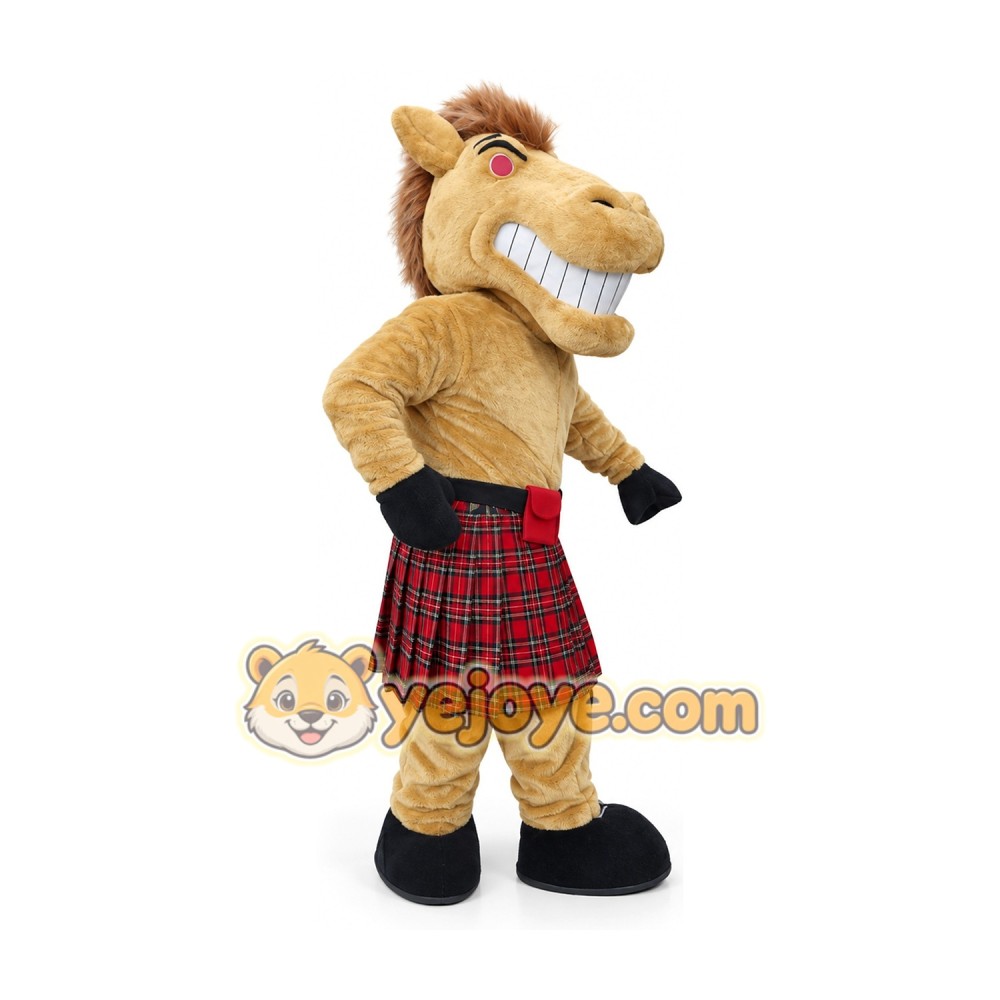 Horse Mascot Costume Adult Scottish Kilt Character Costume Horse Mascot Costume Adult Scottish Kilt Character Costume