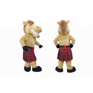 Horse Mascot Costume Adult Scottish Kilt Character Costume