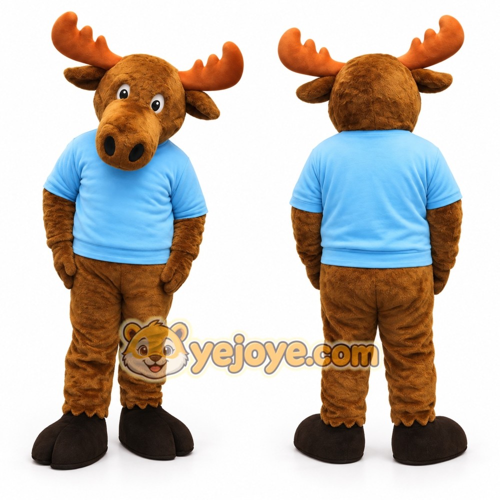 Cartoon Moose Mascot Costume Adult Full Body Plush Character Costume Cartoon Moose Mascot Costume Adult Full Body Plush Character Costume