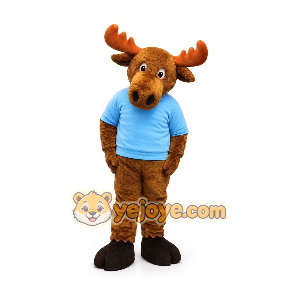 Cartoon Moose Mascot Costume Adult Full Body Plush Character Costume Cartoon Moose Mascot Costume Adult Full Body Plush Character Costume