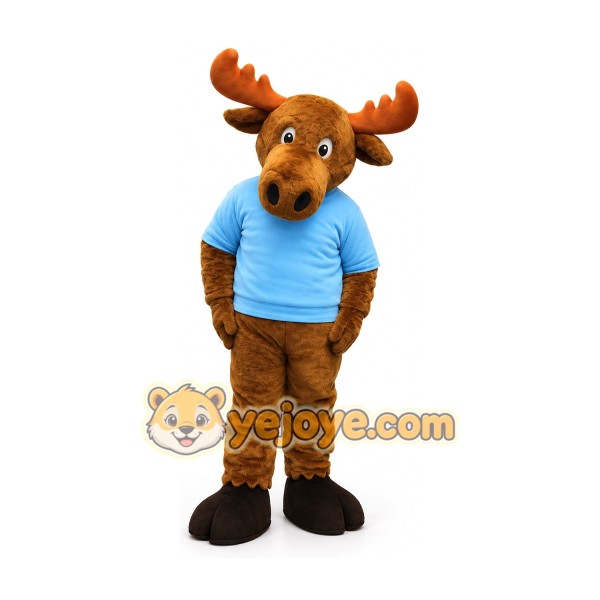 Cartoon Moose Mascot Costume Adult Full Body Plush Character Costume