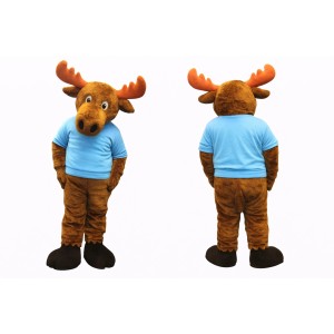 Cartoon Moose Mascot Costume Adult Full Body Plush Character Costume