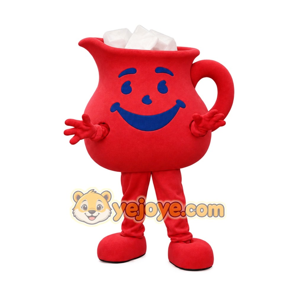 Red Drink Pitcher Mascot Costume Adult Full Body Cartoon Beverage Character Suit Red Drink Pitcher Mascot Costume Adult Full Body Cartoon Beverage Character Suit