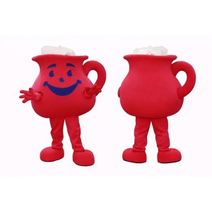 Red Drink Pitcher Mascot Costume Adult Full Body Cartoon Beverage Character Suit