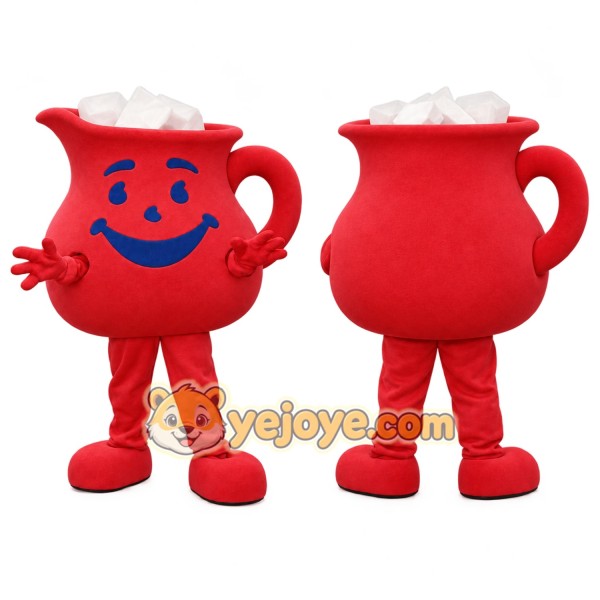 Red Drink Pitcher Mascot Costume Adult Full Body Cartoon Beverage Character Suit