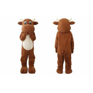 Brown Cow Mascot Costume Adult Size Full Body Plush Animal Costume