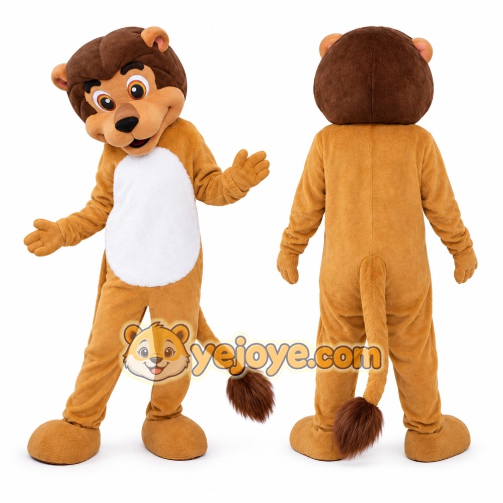 Brown Lion Tail Mascot Costume Adult Full Body Plush Animal Suit