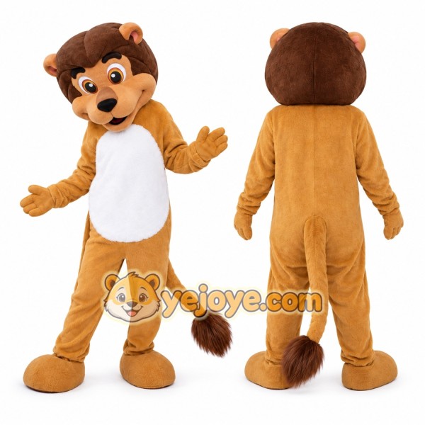 Brown Lion Tail Mascot Costume Adult Full Body Plush Animal Suit