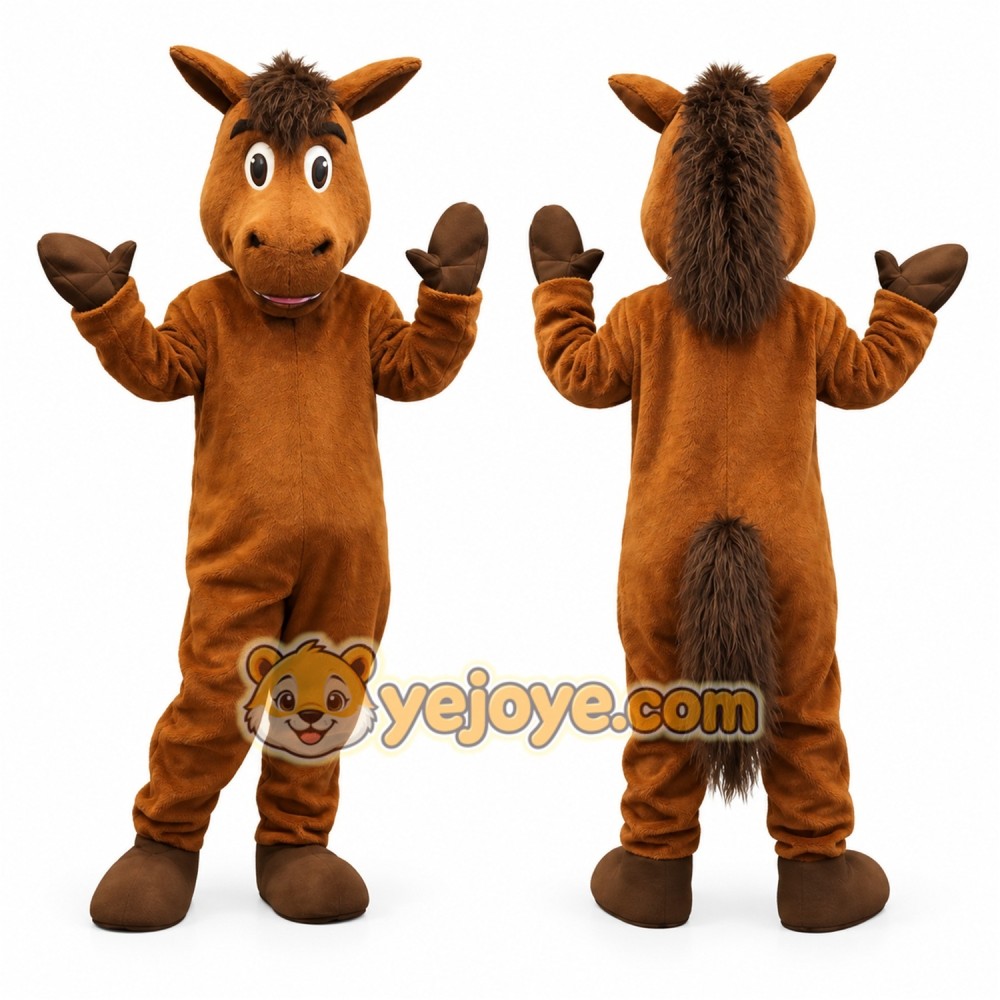 Brown Horse Mascot Costume Adult Size Full Body Plush Animal Costume Brown Horse Mascot Costume Adult Size Full Body Plush Animal Costume