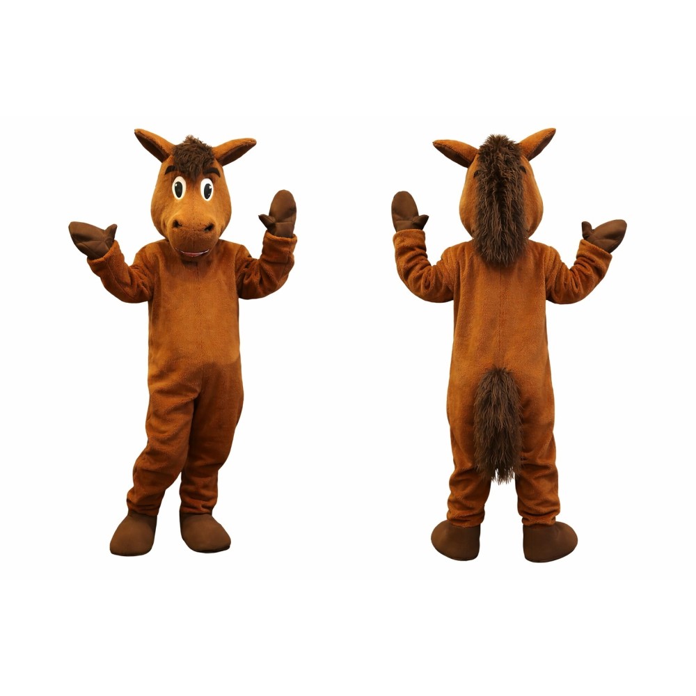 Brown Horse Mascot Costume Adult Size Full Body Plush Animal Costume