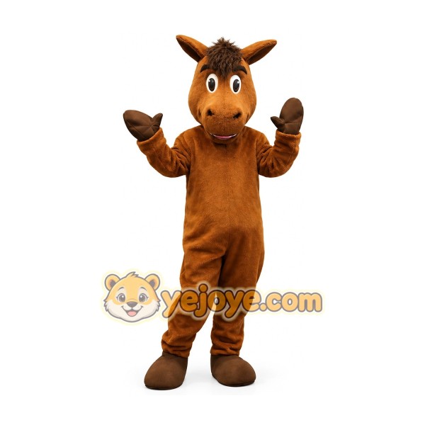 Brown Horse Mascot Costume Adult Size Full Body Plush Animal Costume