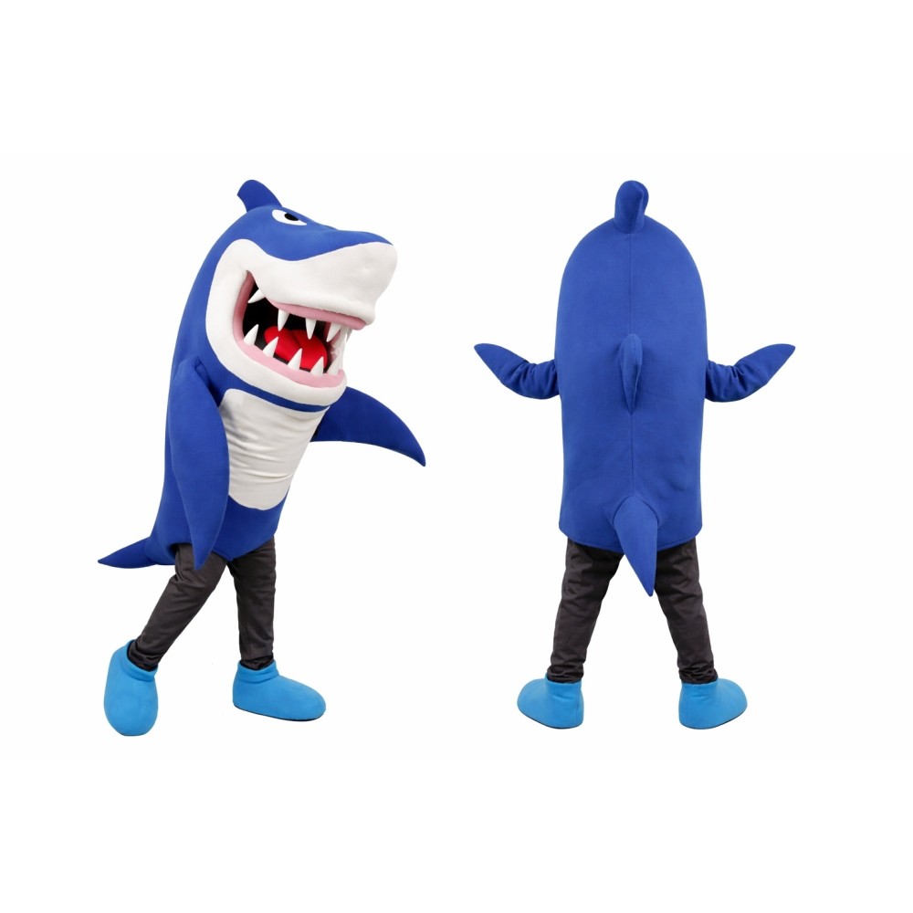 Blue Shark Mascot Costume Adult Size Full Body Plush Animal Costume