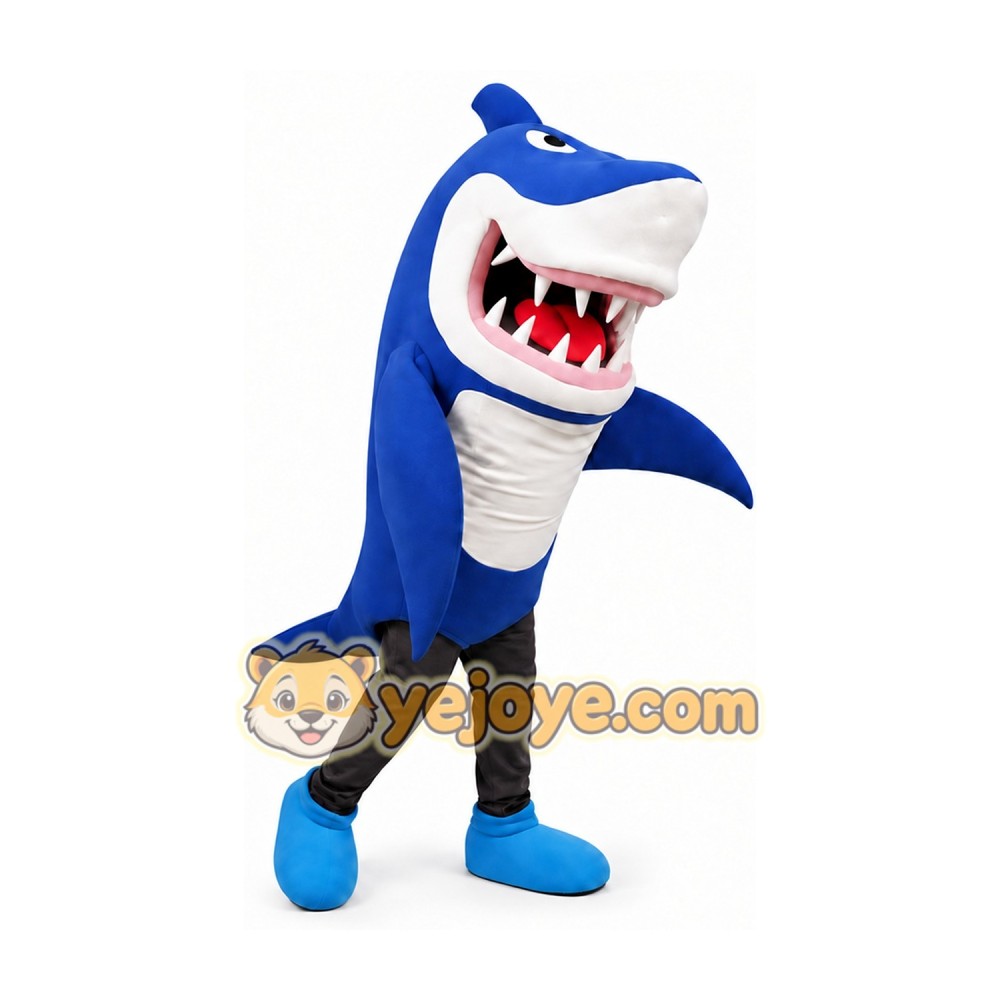 Blue Shark Mascot Costume Adult Size Full Body Plush Animal Costume Blue Shark Mascot Costume Adult Size Full Body Plush Animal Costume
