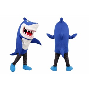 Blue Shark Mascot Costume Adult Size Full Body Plush Animal Costume