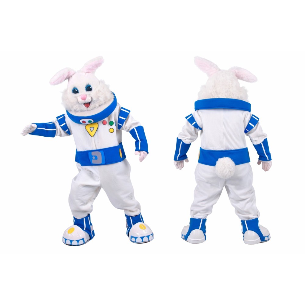 Adult Astronaut Rabbit Mascot Costume Cartoon Space Bunny Character Suit for Party Events Promotion