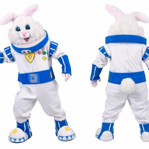 Adult Astronaut Rabbit Mascot Costume Cartoon Space Bunny Character Suit for Party Events Promotion