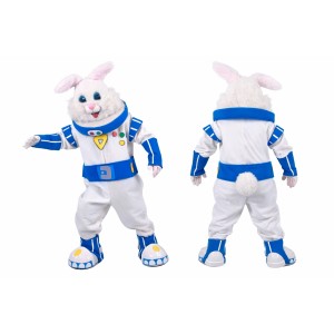 Adult Astronaut Rabbit Mascot Costume Cartoon Space Bunny Character Suit for Party Events Promotion