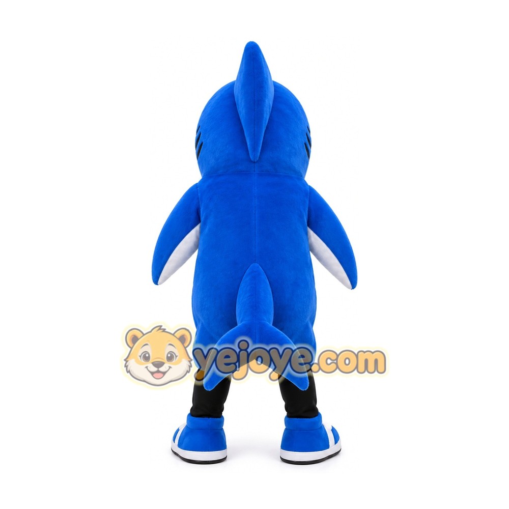 Blue Shark Mascot Costume with Sneakers