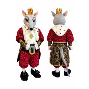 King Rat Mascot Costume with Crown Royal Mouse Character Full Body Outfit