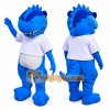 Blue Dinosaur Mascot Costume with T-Shirt Full Body Cartoon Dino Character Outfit Blue Dinosaur Mascot Costume with T-Shirt Full Body Cartoon Dino Character Outfit
