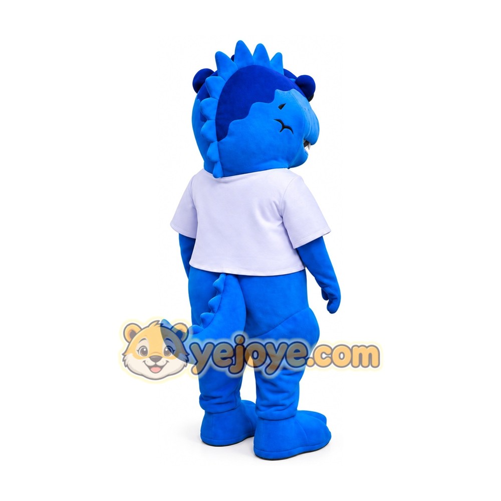 Blue Dinosaur Mascot Costume with T-Shirt Full Body Cartoon Dino Character Outfit Blue Dinosaur Mascot Costume with T-Shirt Full Body Cartoon Dino Character Outfit