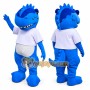 Blue Dinosaur Mascot Costume with T-Shirt Full Body Cartoon Dino Character Outfit
