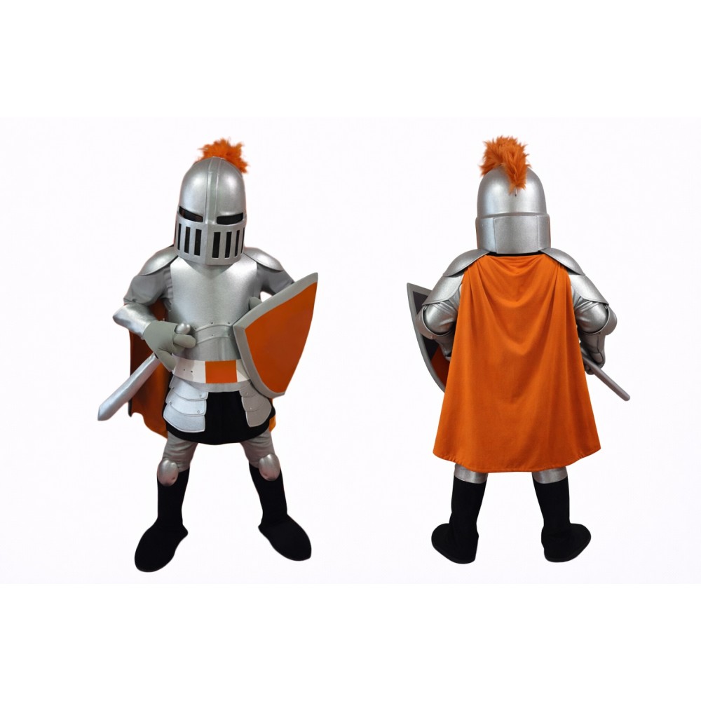 Knight Mascot Costume with Shield & Sword Medieval Warrior Full Body Character Outfit