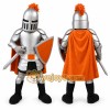 Knight Mascot Costume with Shield & Sword Medieval Warrior Full Body Character Outfit
