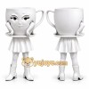 White Teacup Mascot Costume Adult Cartoon Cup Character Outfit for Party Event Promotion