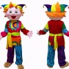 Colorful Jester Mascot Costume Adult Full Body Cartoon Clown Character Suit