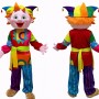 Colorful Jester Mascot Costume Adult Full Body Cartoon Clown Character Suit