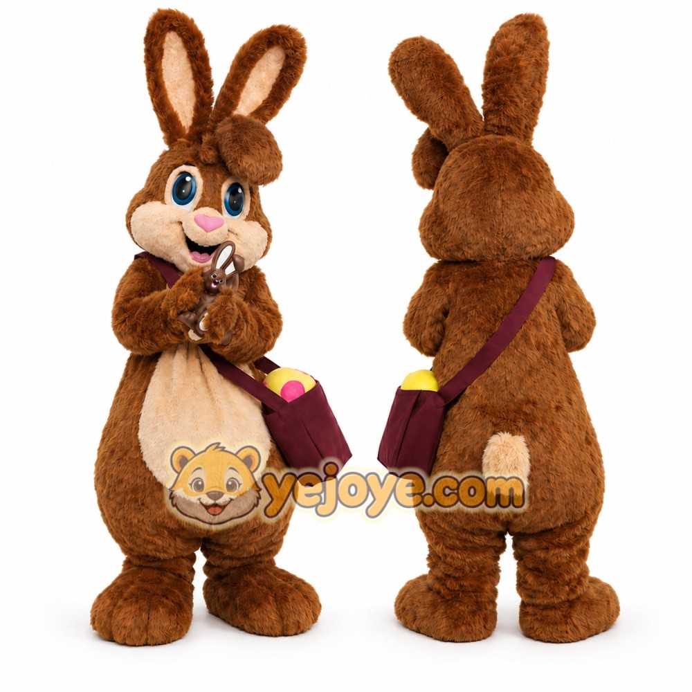 Adult Easter Bunny Mascot Costume Brown Rabbit Character Outfit for Party Events Easter Promotion Adult Easter Bunny Mascot Costume Brown Rabbit Character Outfit for Party Events Easter Promotion