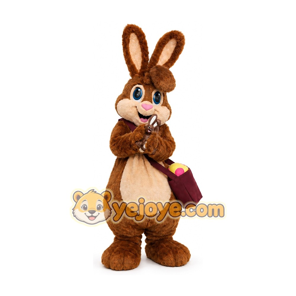 Adult Easter Bunny Mascot Costume Brown Rabbit Character Outfit for Party Events Easter Promotion Adult Easter Bunny Mascot Costume Brown Rabbit Character Outfit for Party Events Easter Promotion