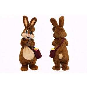 Adult Easter Bunny Mascot Costume Brown Rabbit Character Outfit for Party Events Easter Promotion