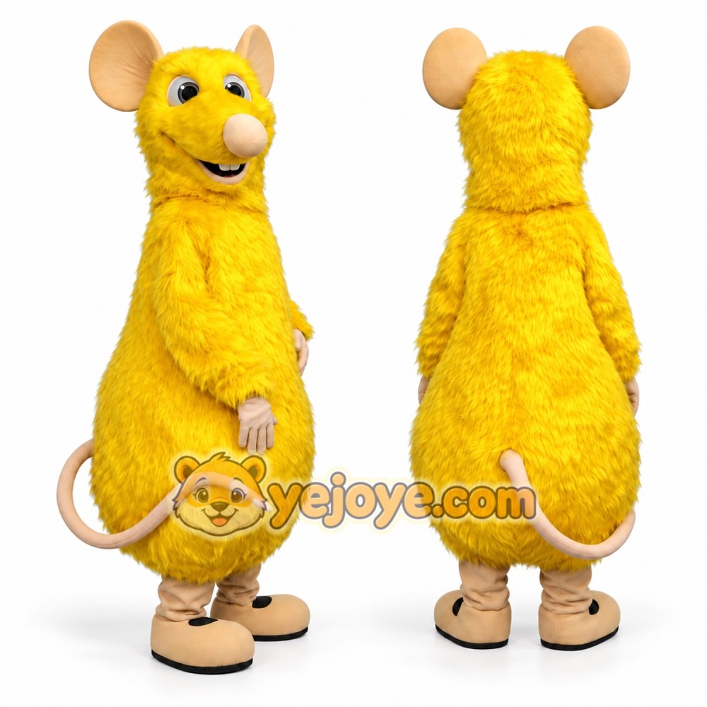 Adult Yellow Mouse Mascot Costume Full Body Cartoon Rodent Character Outfit for Events, Parties & Promotions