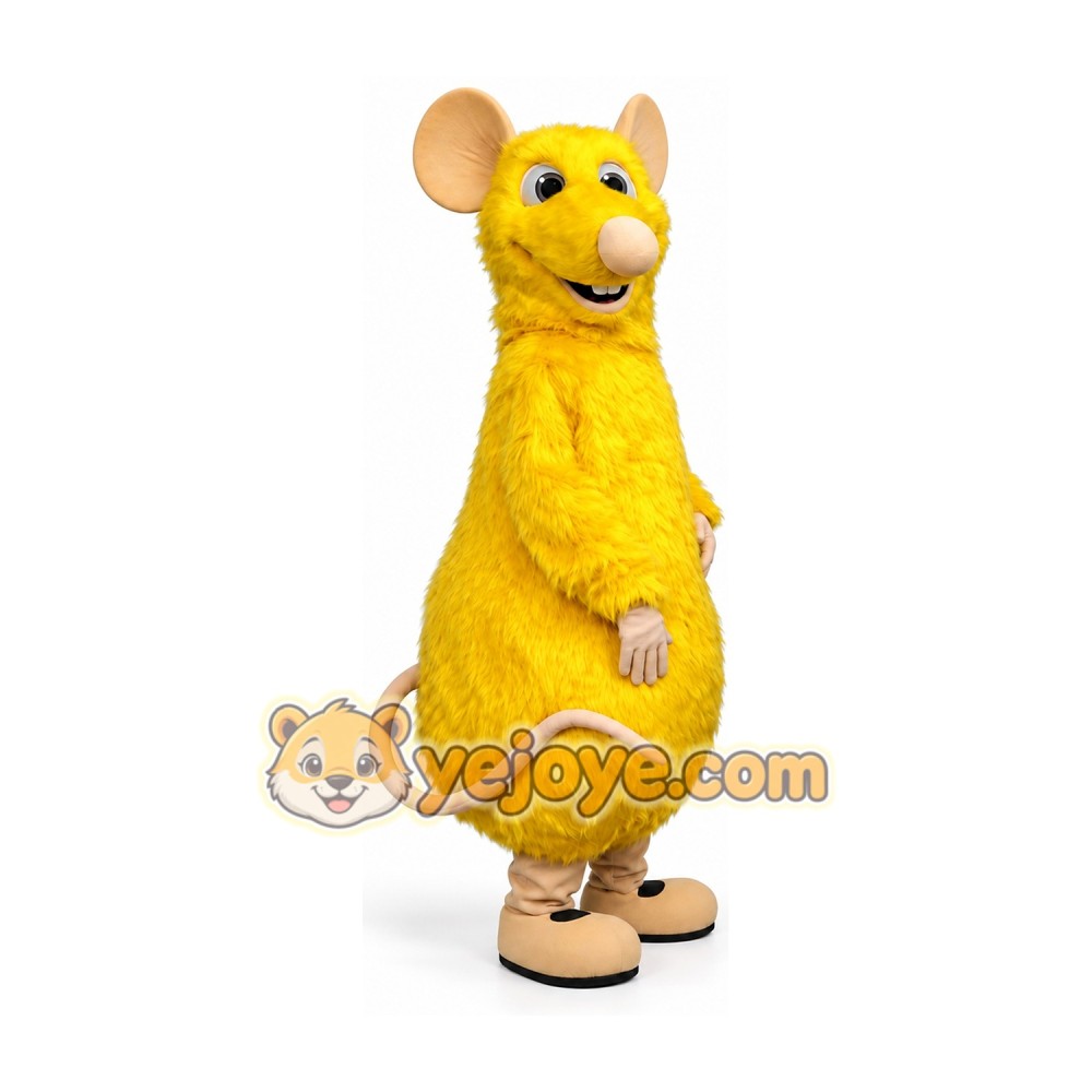 Adult Yellow Mouse Mascot Costume Full Body Cartoon Rodent Character Outfit for Events, Parties & Promotions