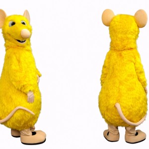 Adult Yellow Mouse Mascot Costume Full Body Cartoon Rodent Character Outfit for Events, Parties & Promotions