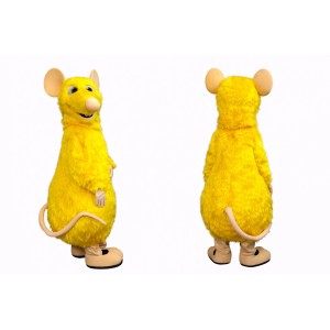 Adult Yellow Mouse Mascot Costume Full Body Cartoon Rodent Character Outfit for Events, Parties & Promotions