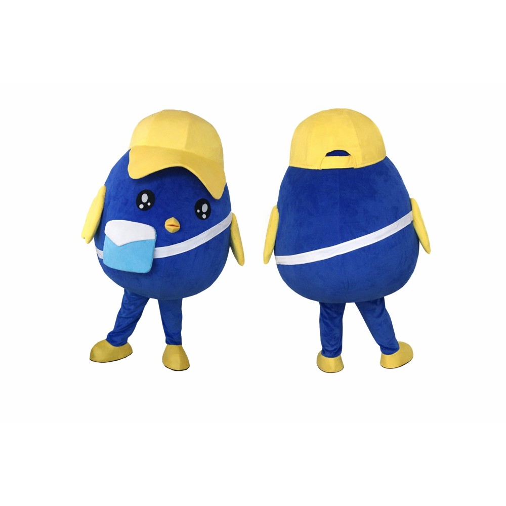 Blue Bird Mascot Costume Adult Cartoon Bird Character Suit for Party Halloween Event