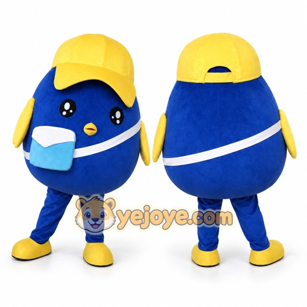 Blue Bird Mascot Costume Adult Cartoon Bird Character Suit for Party Halloween Event