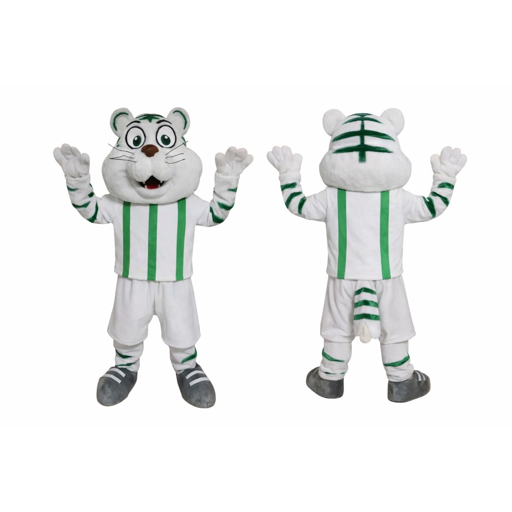 Cute White Tiger Mascot Costume Adult Cartoon Tiger Character Outfit for Party Halloween Event