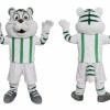 Cute White Tiger Mascot Costume Adult Cartoon Tiger Character Outfit for Party Halloween Event