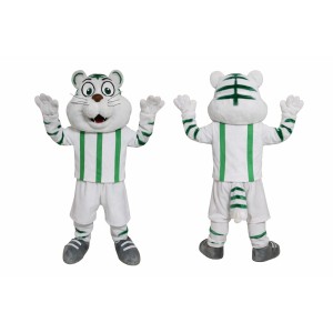 Cute White Tiger Mascot Costume Adult Cartoon Tiger Character Outfit for Party Halloween Event