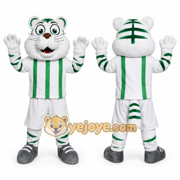 Cute White Tiger Mascot Costume Adult Cartoon Tiger Character Outfit for Party Halloween Event