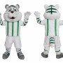 Cute White Tiger Mascot Costume Adult Cartoon Tiger Character Outfit for Party Halloween Event
