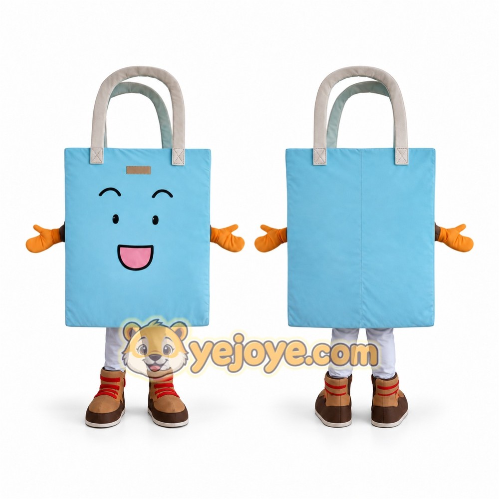 Cartoon Tote Bag Mascot Costume Adult Shopping Bag Character Outfit for Party Event Promotion Halloween Cartoon Tote Bag Mascot Costume Adult Shopping Bag Character Outfit for Party Event Promotion Halloween